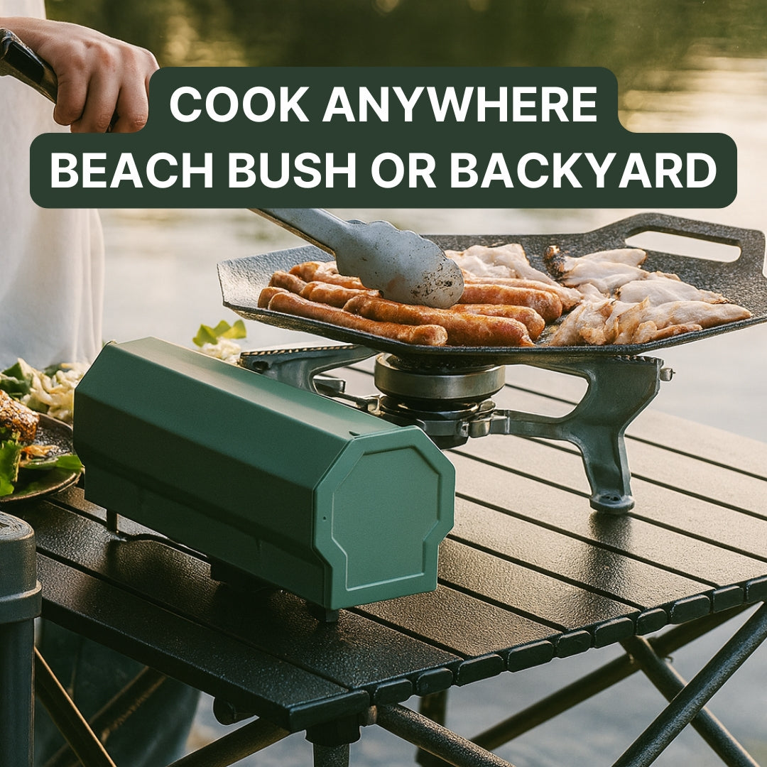 COOK ANYWHERE IN MINUTES — FROM THE OUTBACK TO THE BEACH
